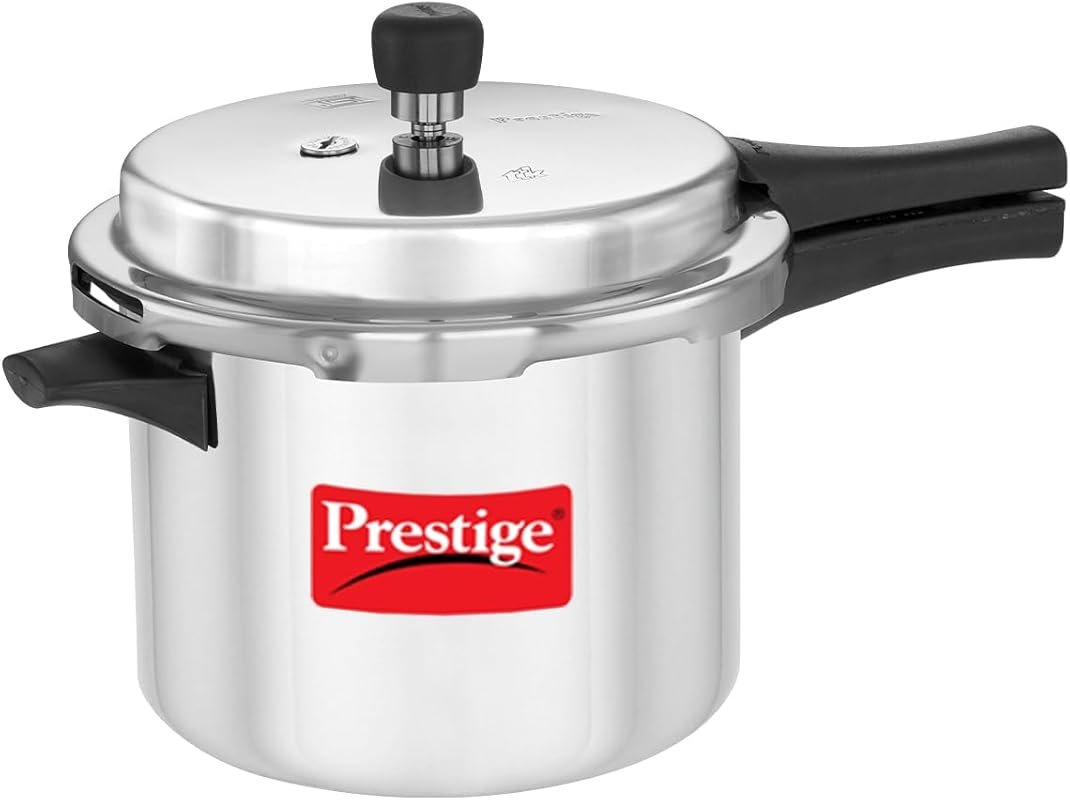 Prestige Popular 5L Aluminum Pressure Cooker, Classic Silver Design, F