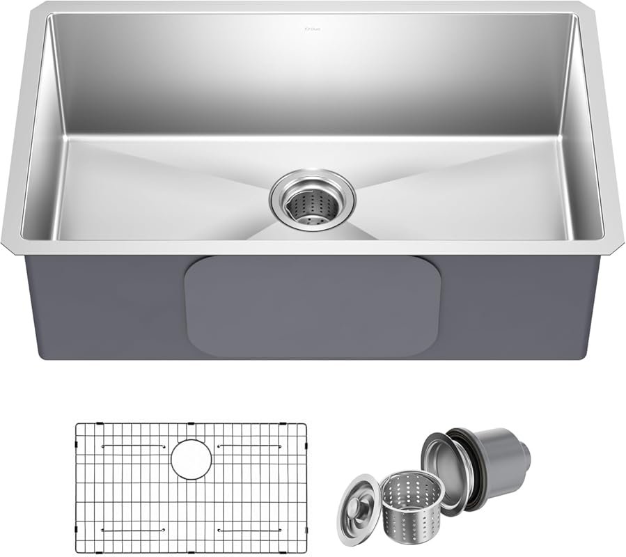 KRAUS Standart Pro 30-Inch Undermount Single Bowl 16 Gauge Stainless S