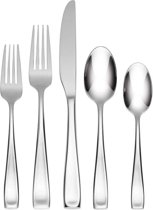 Oneida Moda 65-Piece Fine Stainless Steel Flatware Set for 12 with Ser