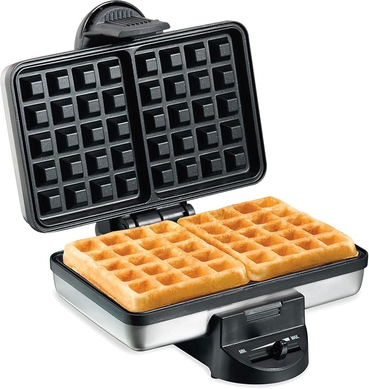 Hamilton Beach Mini Belgian Waffle Maker with Shade Control, PFAS-Free