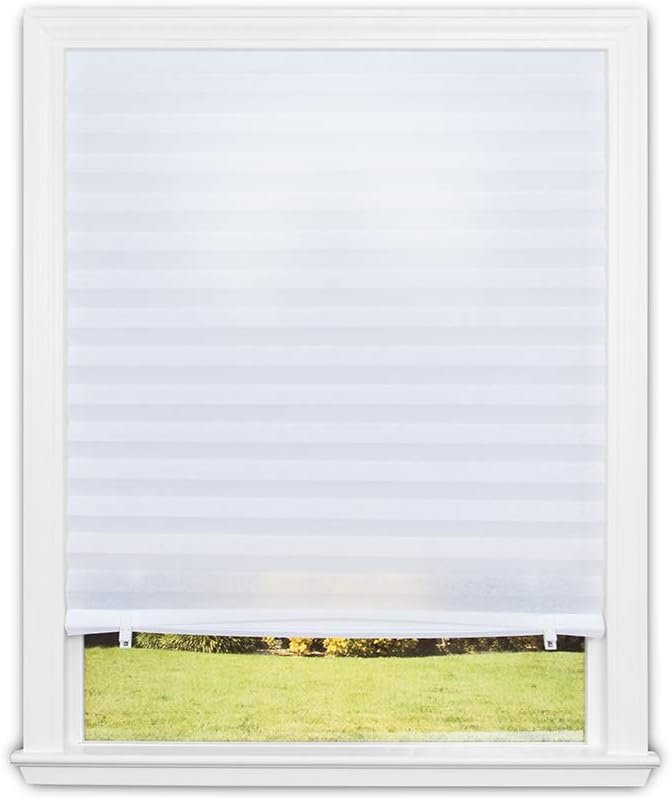 Redi Shade No Tools Original Light Filtering Pleated Fabric Shade Whit