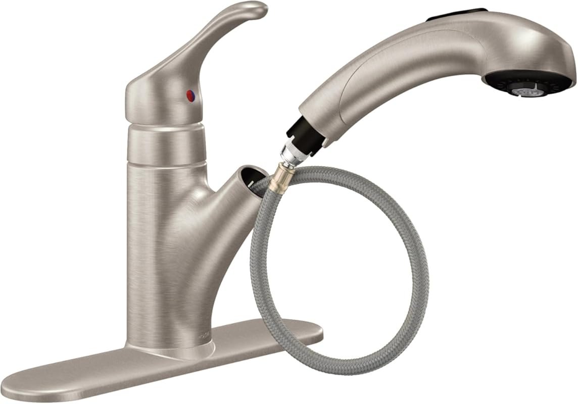 Moen Renzo Spot Resist Stainless One-Handle Pullout Kitchen Faucet wit