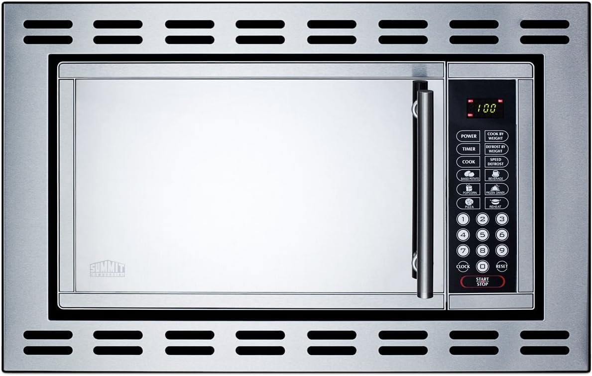 Summit 24‑Inch Over‑The‑Range Microwave, 0.9 cu ft Capacity, Stainless
