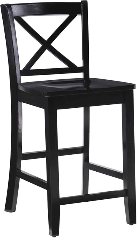 Linon Home Dcor Black X Back Counter Stool – 37