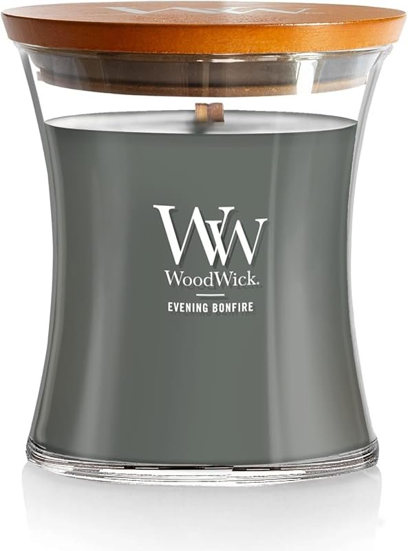 WoodWick Evening Bonfire Holiday Candle, Crackling Wick, 9.7oz Hourgla