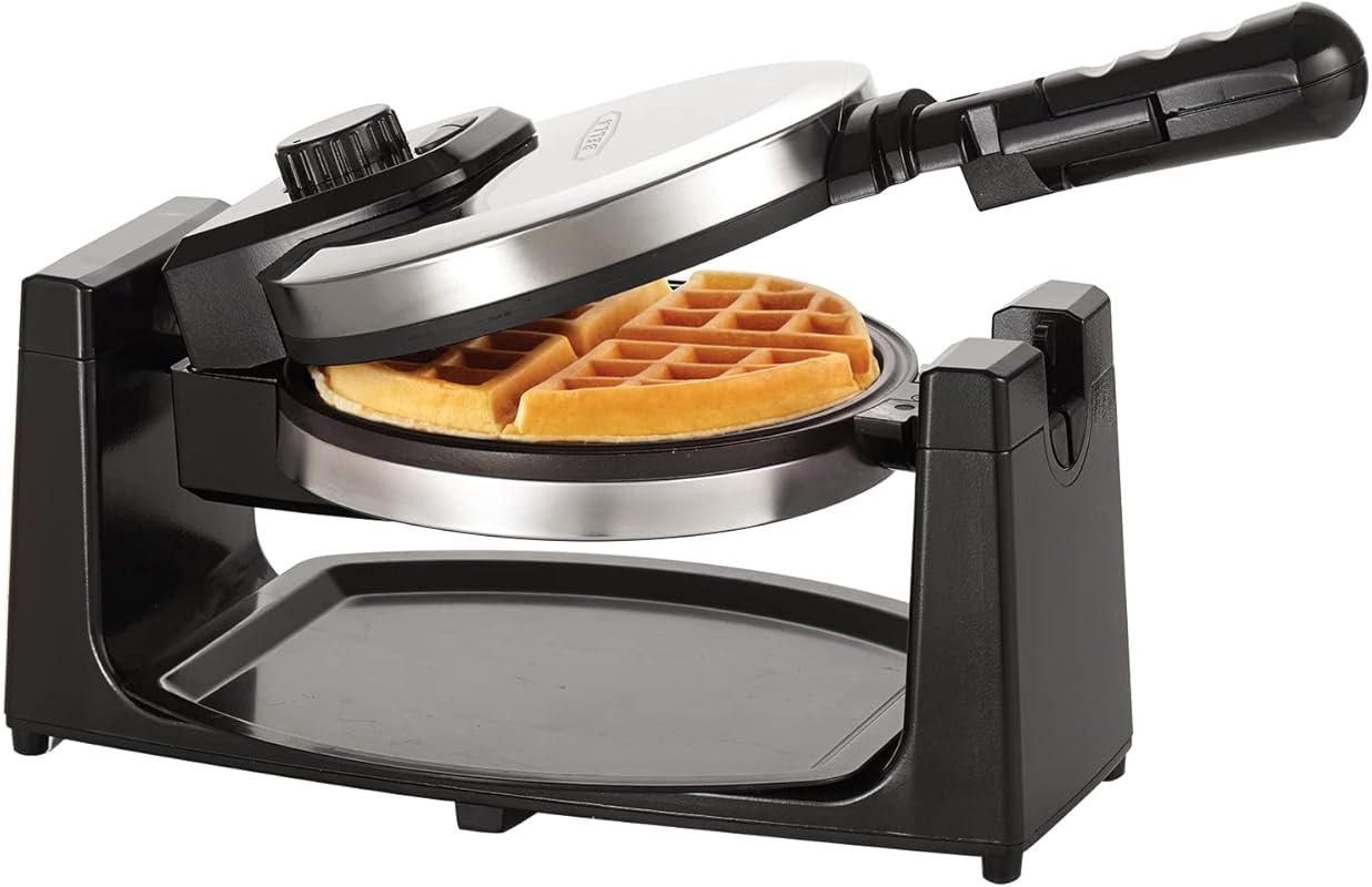bella Classic Rotating Belgian Waffle Maker with Nonstick Plates, Remo