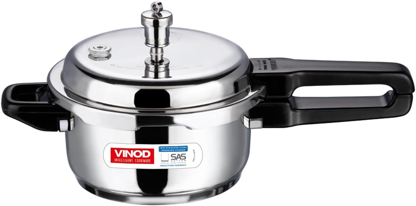 Vinod V-2L Stainless Steel Sandwich Bottom Pressure Cooker for Inducti