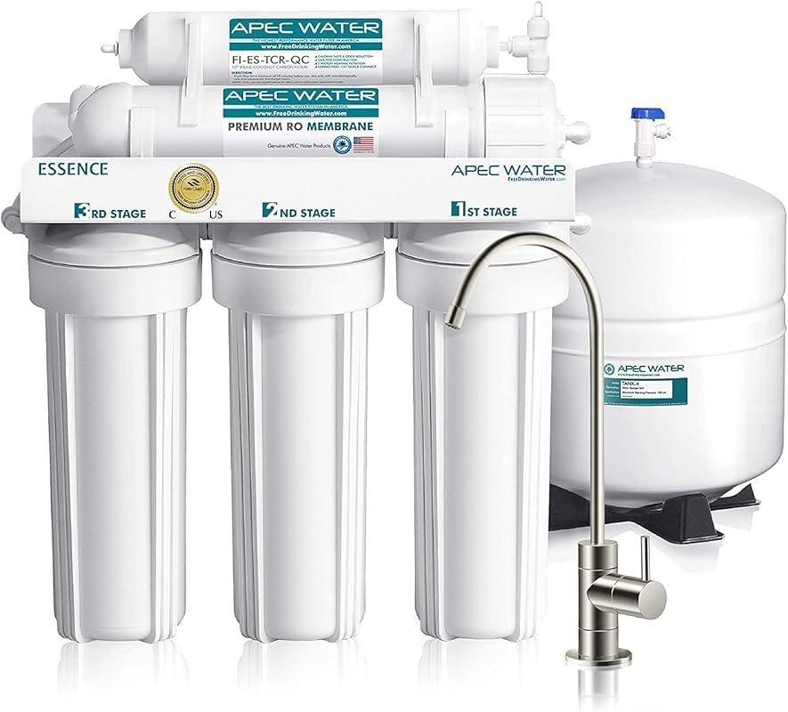 APEC ROES-50 5-Stage Under Sink RO System, WQA Certified, Reduces 99.9