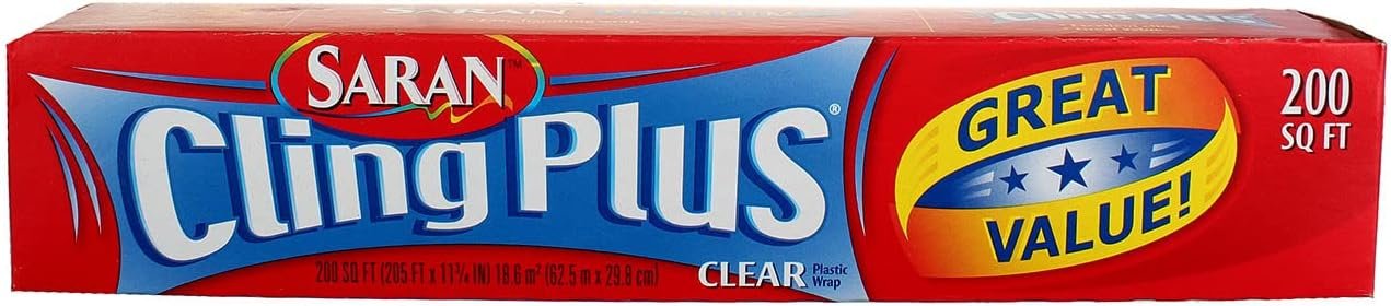Saran Cling Plus Plastic Wrap, 200 ft (3 Pack)