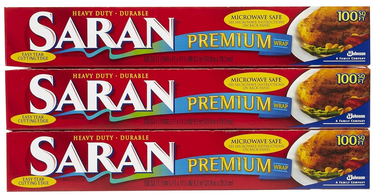 Saran Wrap Premium Plastic Wrap, 100 ft (3 Pack)