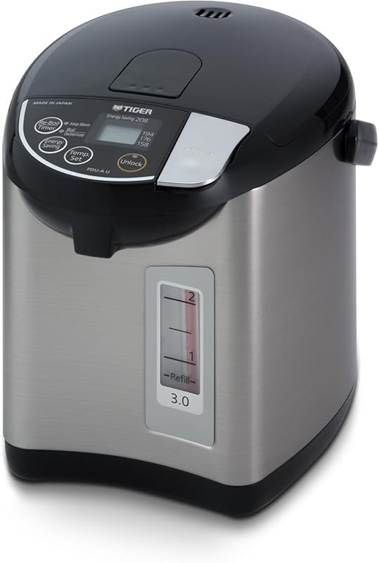 Tiger 3L Stainless Black Electric Hot Water Boiler and Warmer
