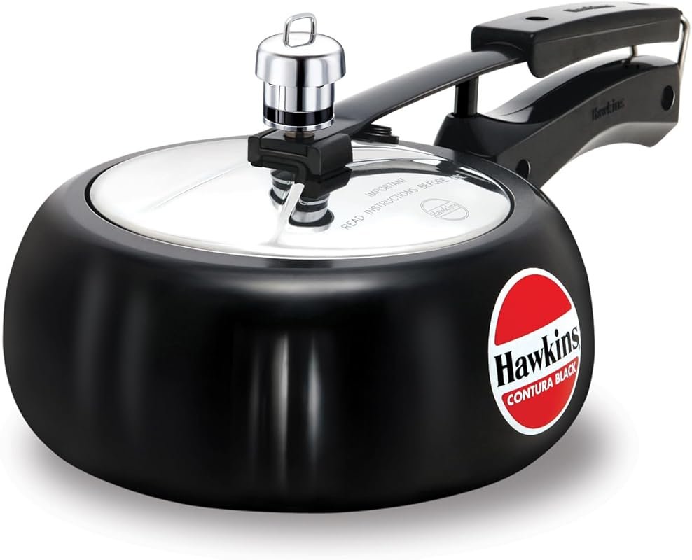 Hawkins CB20 2-Litre Black Hard Anodised Pressure Cooker with Inner Li