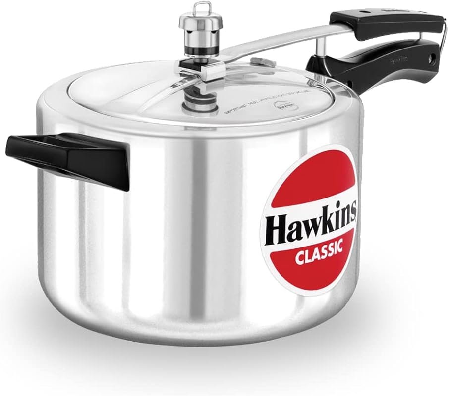Hawkins Aluminium 5L Classic Pressure Cooker with Inner Lid, Silver