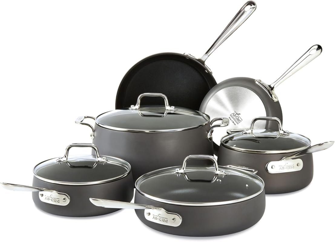 All-Clad HA1 10-Piece Nonstick Cookware Set – Induction, Oven & Broile