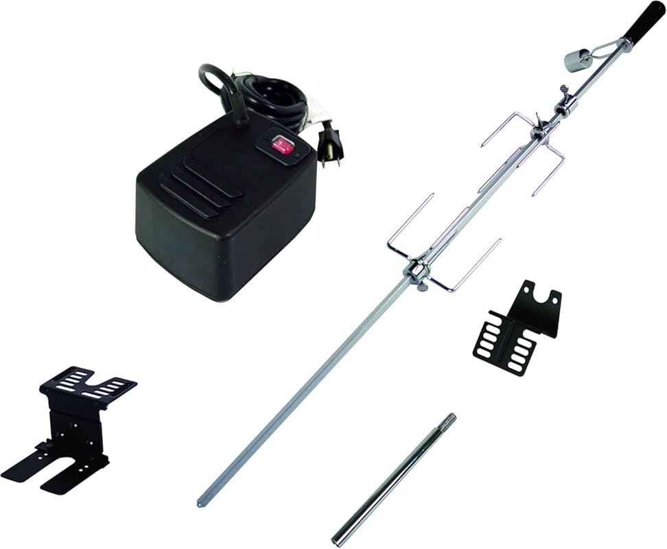 Dyna-Glo Heavy Duty Rotisserie Kit for Grills in Black & Silver
