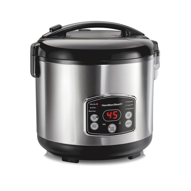 Hamilton Beach Programmable Rice Cooker & Steamer, 14 Cups Cooked, Sta