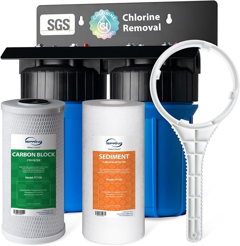 iSpring WGB21B 2-Stage Whole House Filtration System with 10