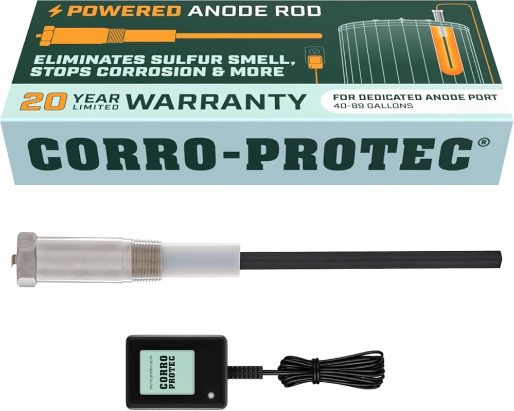 Corro-Protec Powered Anode Rod, Titanium Electrical Rod Eliminates Sul