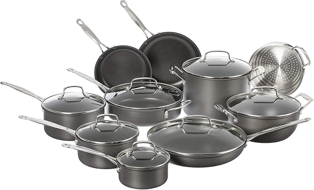 Cuisinart 17-Piece Hard Anodized Nonstick Cookware Set, Oven & Dishwas