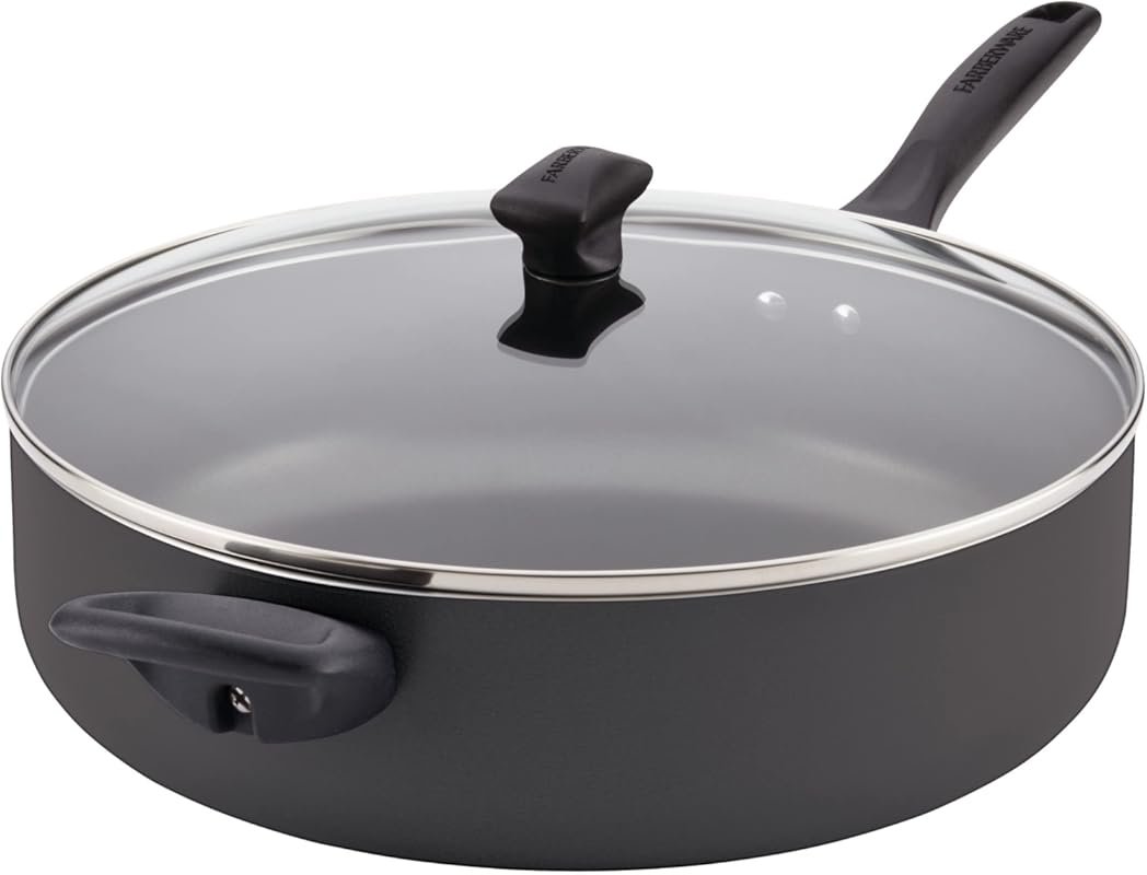 Farberware Dishwasher Safe Nonstick Jumbo Cooker, 6 Quart, Black