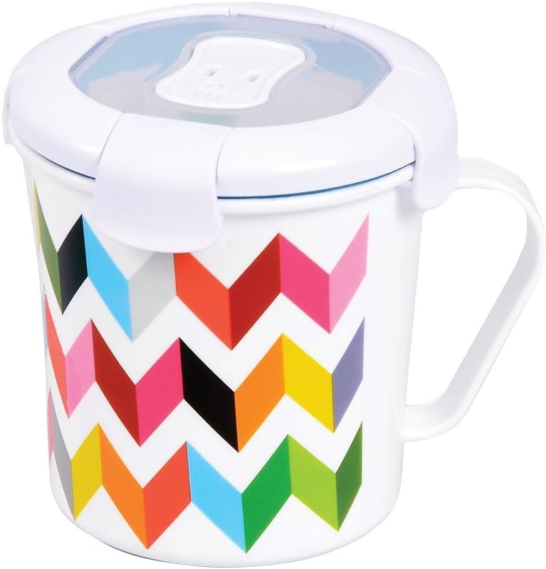 French Bull Ziggy 23 oz Soup Mug with Handle and Leak-Proof Vented Lid