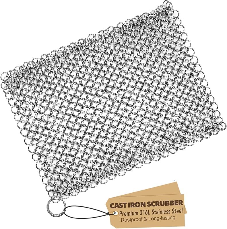 TOPULORS 316 Stainless Steel Cast Iron Scrubber 8