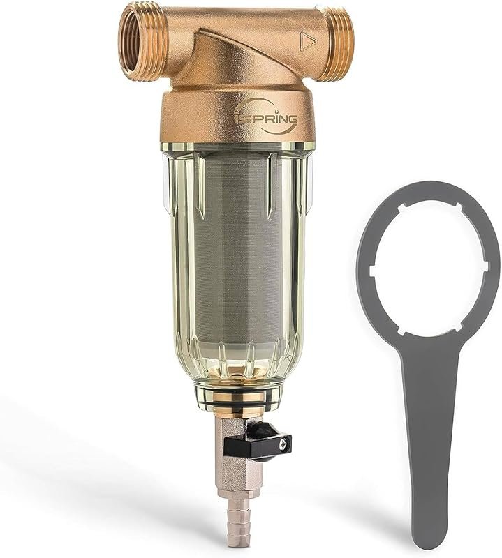 iSpring WSP-50 Spin Down Reusable Filter for Well Water, 50-Micron, Le