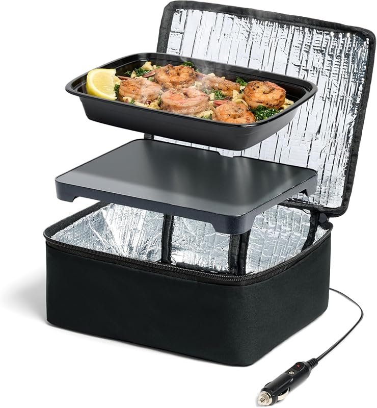 HOTLOGIC Mini Heated Lunch Box – 12V Portable Electric Food Warmer for