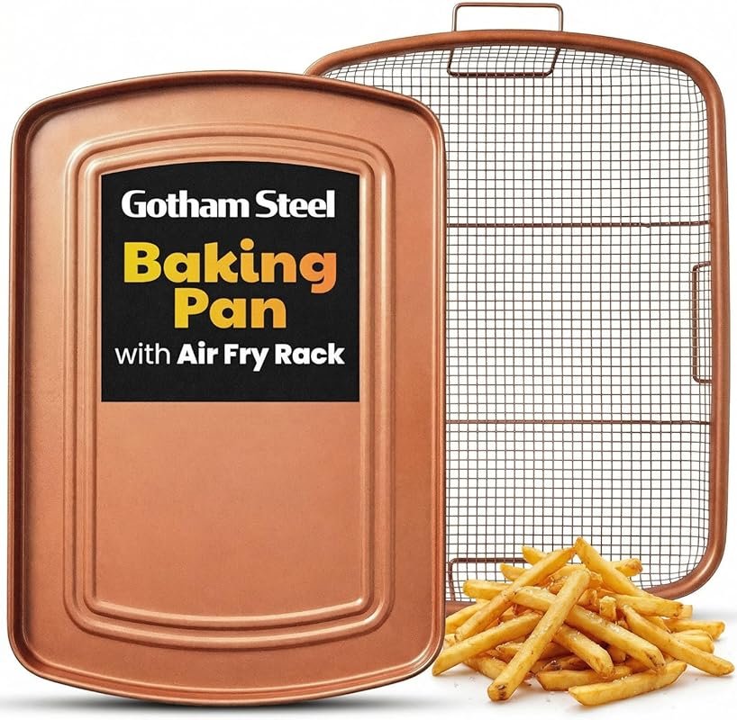 Gotham Steel Multipurpose Air Fry Rack & Baking Sheet, 16.5”x12.5”, Di