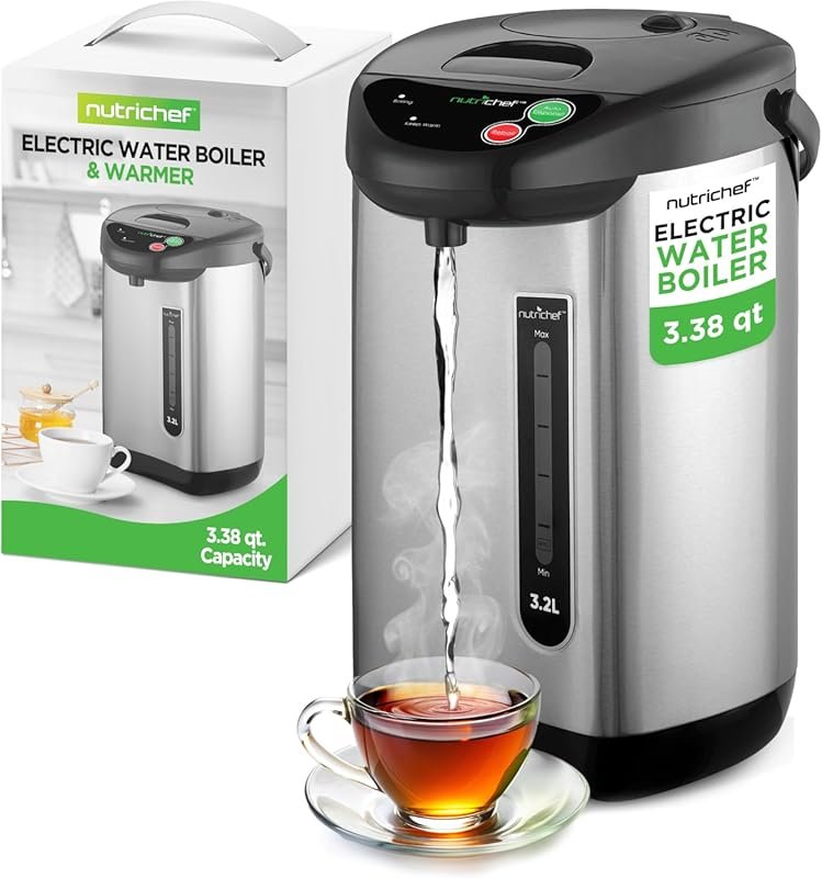 NutriChef Insulated Hot Water Urn with Auto/Manual Dispense & Safety L