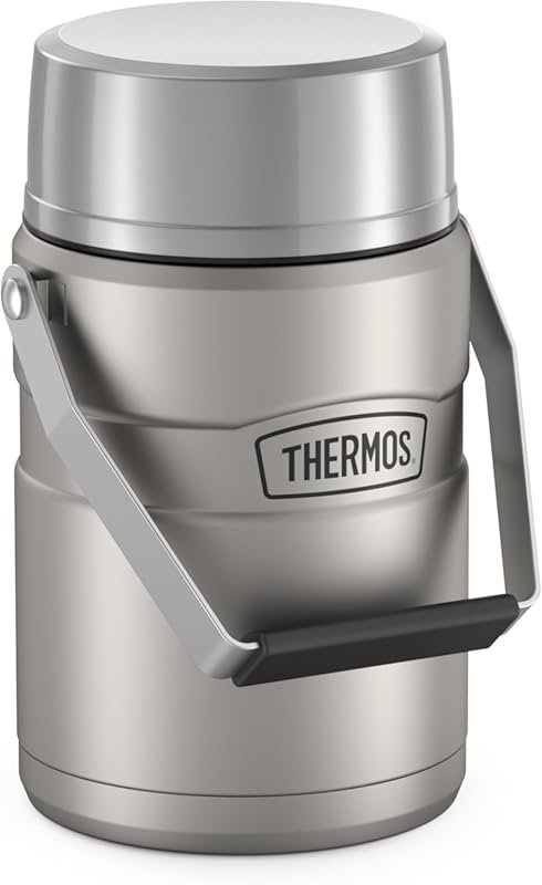 THERMOS Stainless King 47oz Vacuum-Insulated Food Jar with 2 Storage I