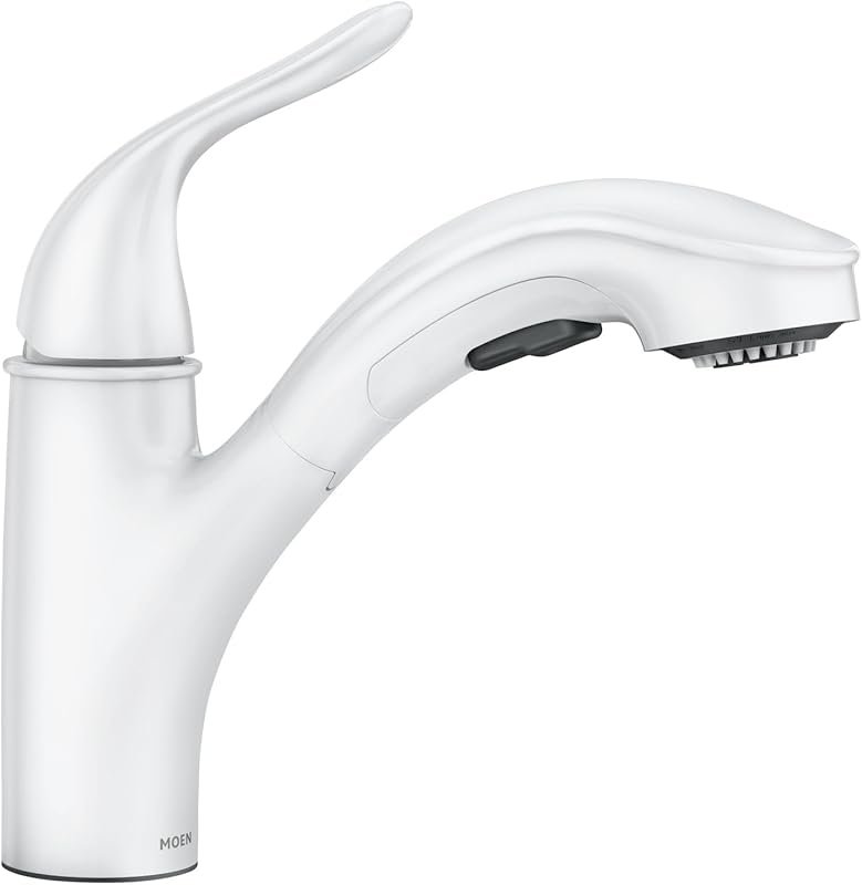 Moen Brecklyn Glacier White One-Handle Kitchen Faucet with Pull-Out Sp