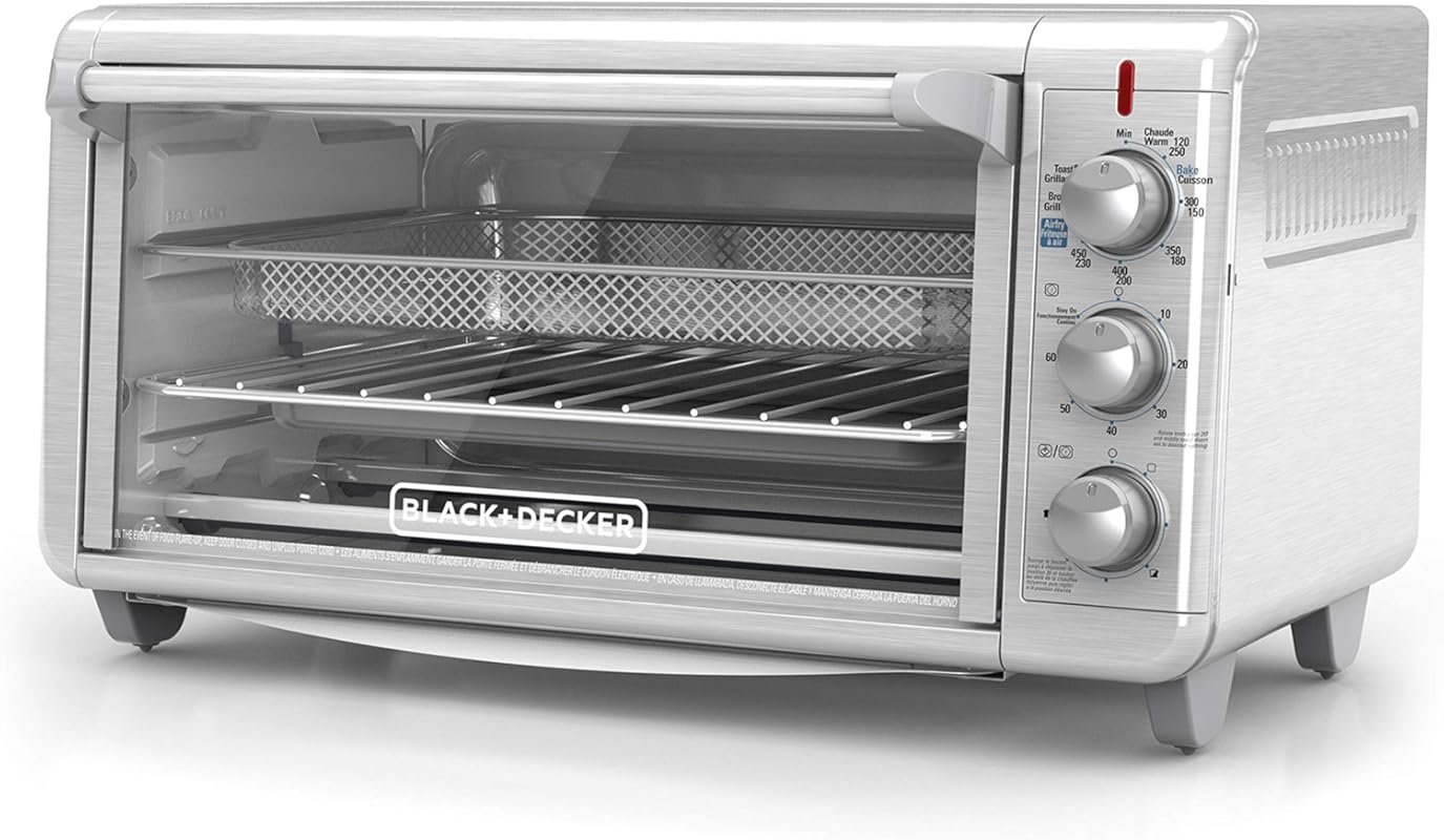 BLACK+DECKER XL 8-Slice 5-in-1 Air Fry Toaster Oven with 9x13 Pan & 60
