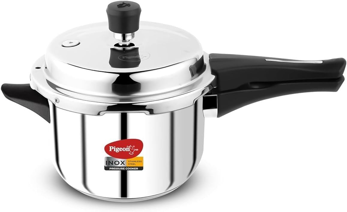 Pigeon 3 Quart Stainless Steel Outer Lid Induction Pressure Cooker for