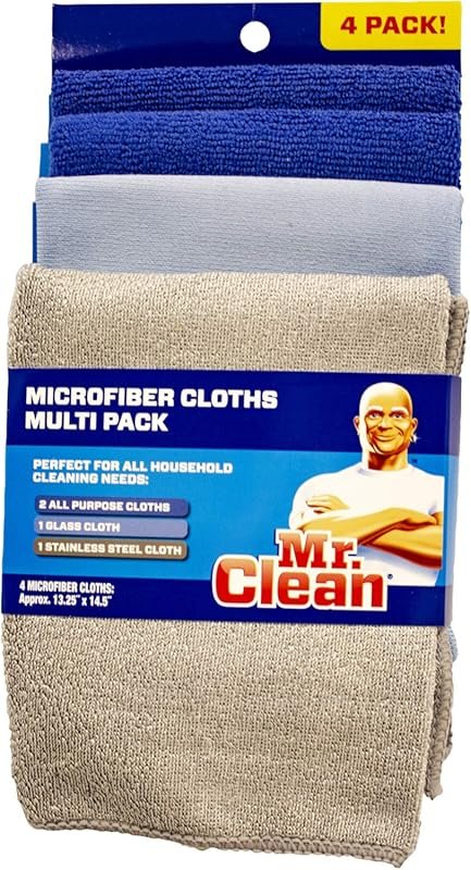 Mr. Clean Multi-Pack Microfiber Cloths – Streak-Free Cleaning Rags for
