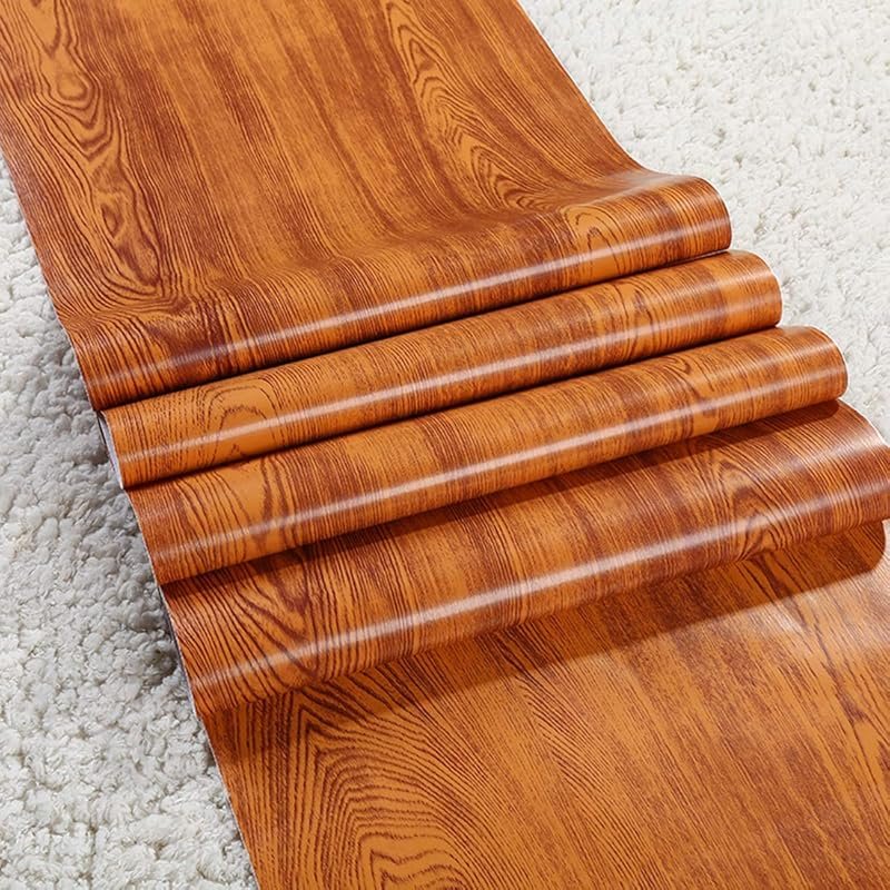 GLOW4U Faux Oak Wood Grain Contact Paper for Cabinets & Drawers – Self
