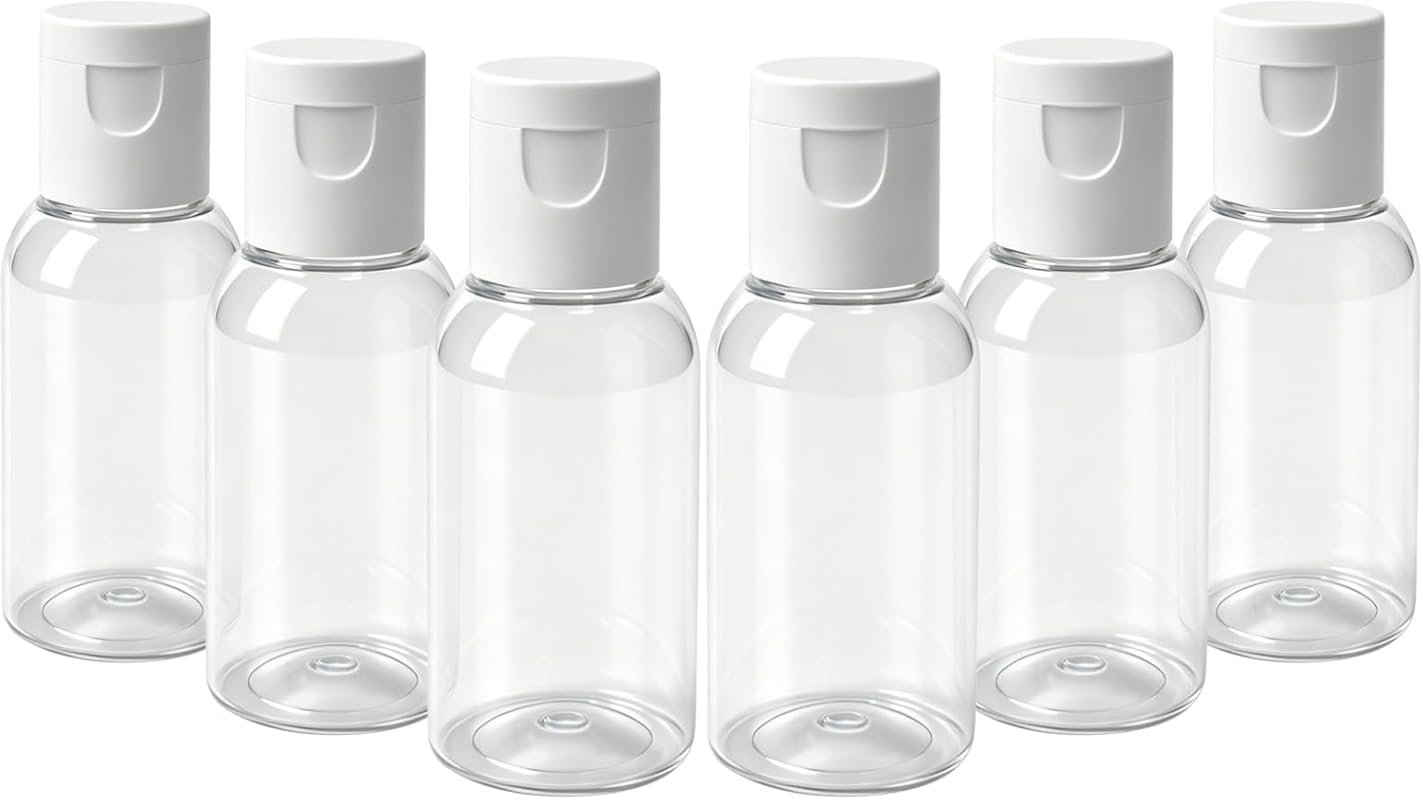 TRENDBOX 30ml Flip Cap Empty Bottles for Shampoo & Body Soap (6-Pack)