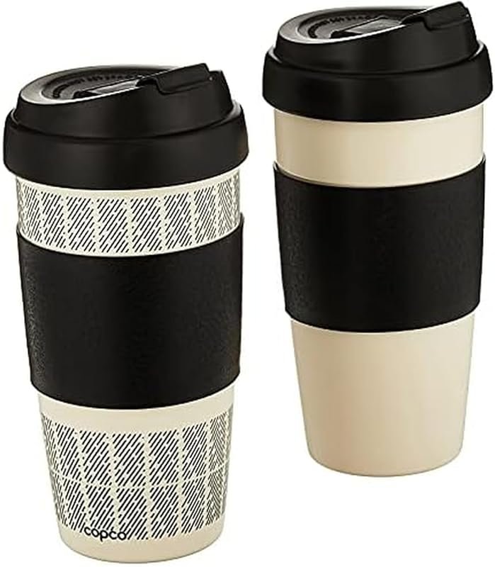Copco 16 oz Double Wall Travel Mugs, 2 Count, Insulated, Reusable, Whi