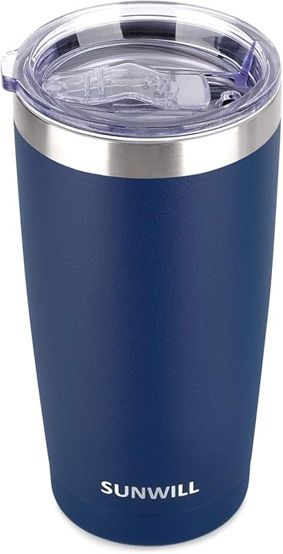 SUNWILL 20 oz Powder Coated Navy Stainless Steel Travel Tumbler