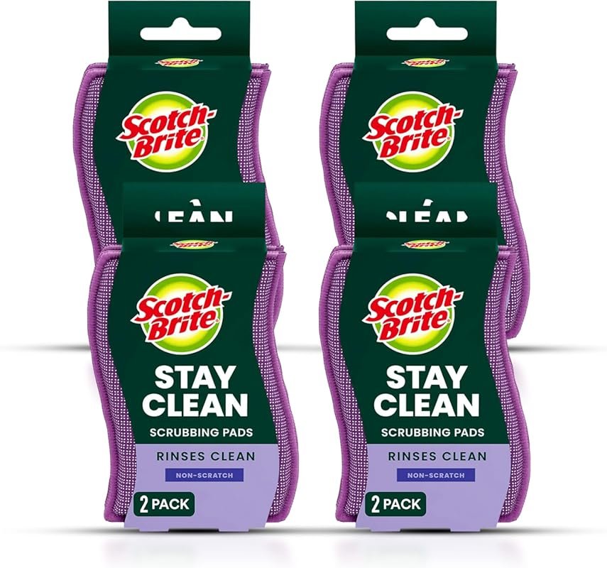 Scotch-Brite Dobie Stay Clean Scrubbers – Dual-Sided, Odor Resistant, 