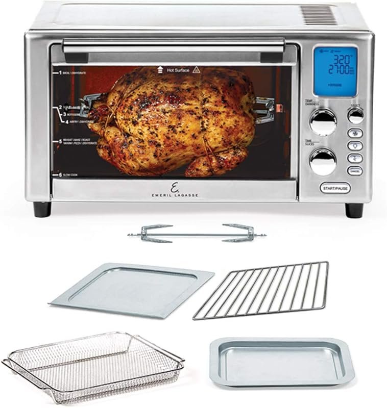 Emeril Lagasse Everyday 360 Stainless Steel Air Fryer, XL Capacity, 9‑