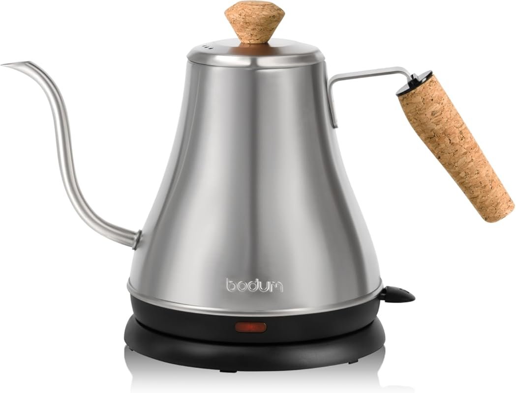 Bodum 27oz Melior Gooseneck Electric Water Kettle, Brushed Stainless S