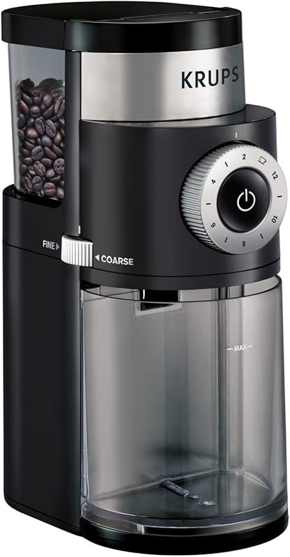 KRUPS Precision Burr Coffee Grinder with 12 Settings & Auto-Stop for D