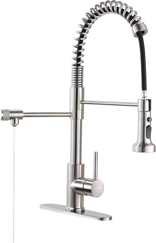 Brushed Nickel Stainless Steel Pull-Down Filtration Faucet for Kitchen