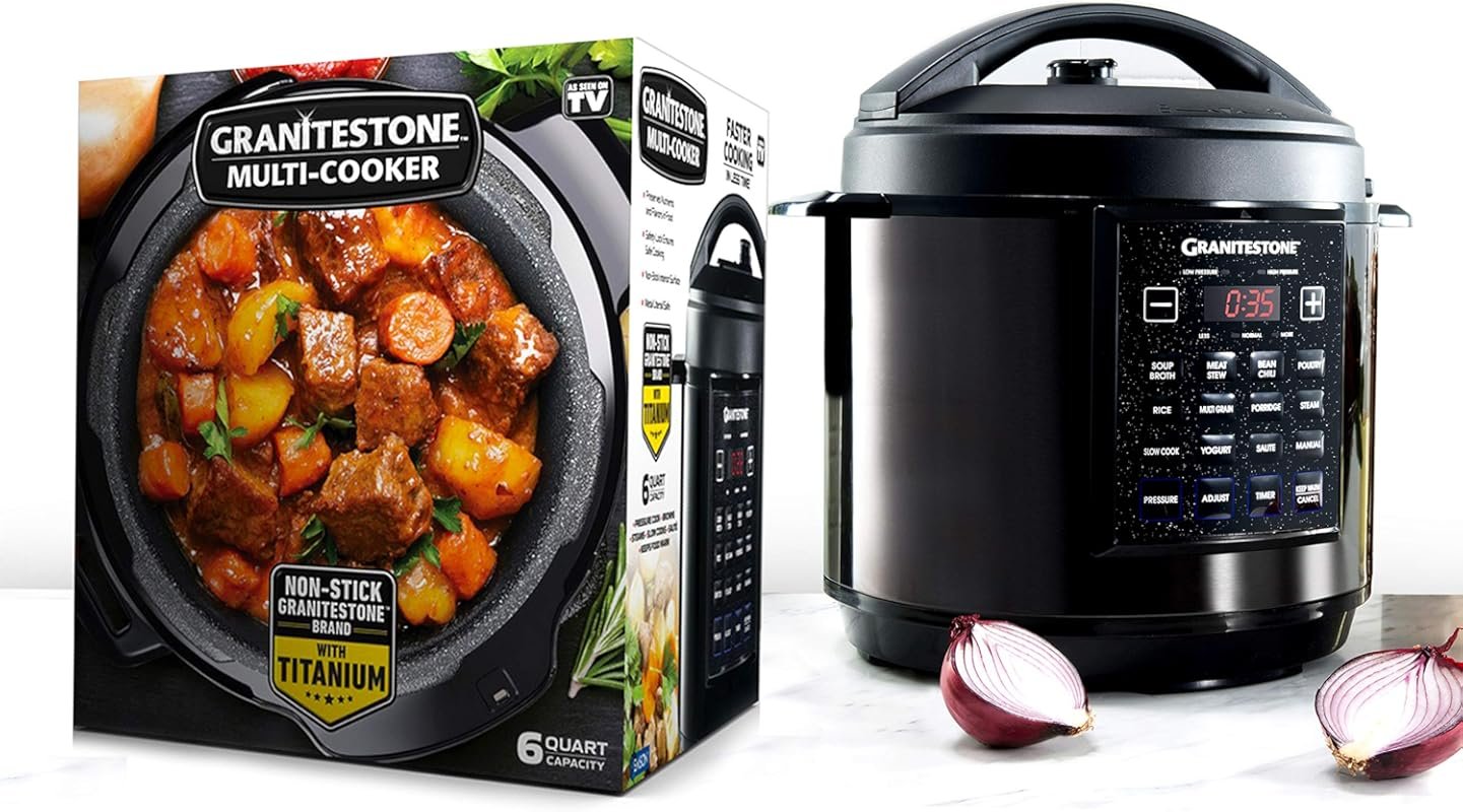 Granitestone 12‑in‑1 6‑Quart Multicooker with LED Display, 12 Preset Functions