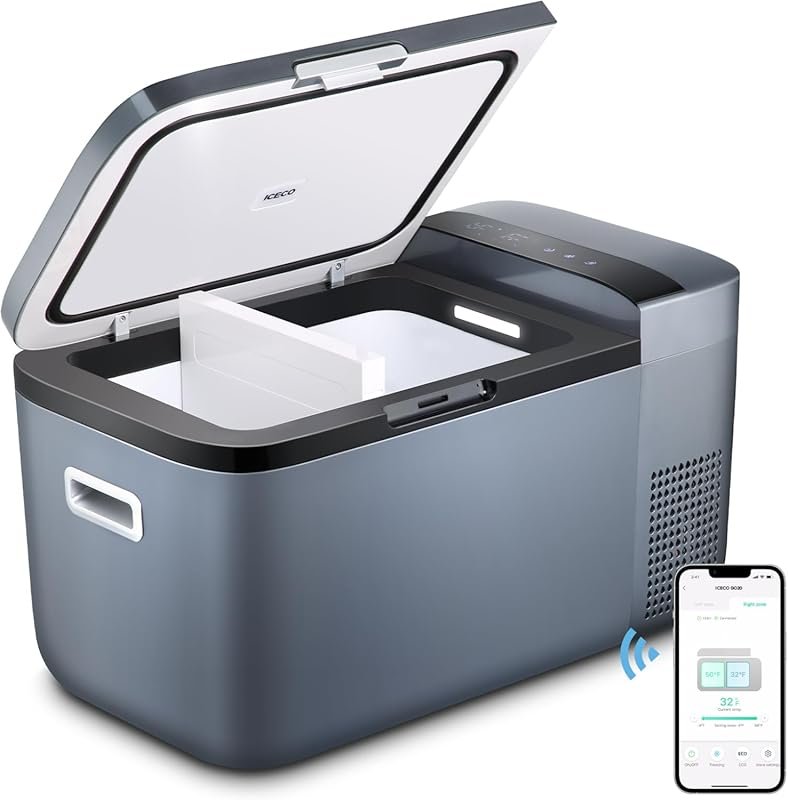 ICECO GO20 Dual Zone 21 Quart 12V/24V DC 100-240V AC Portable Fridge F