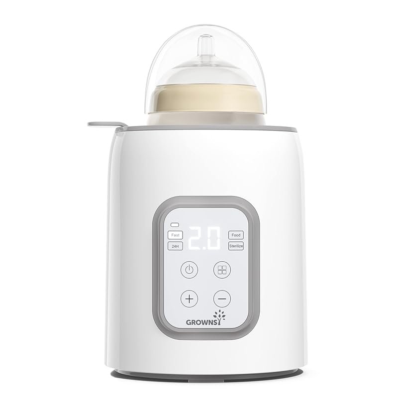 Grownsy 8-in-1 Baby Bottle Warmer – Fast Heating, Safe for Breastmilk,