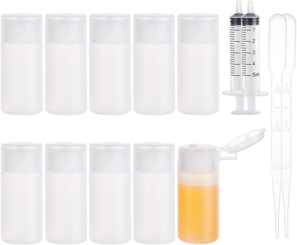 BENECREAT 10 Pack 30ml Flip Cap Travel Bottles for Cosmetic Products