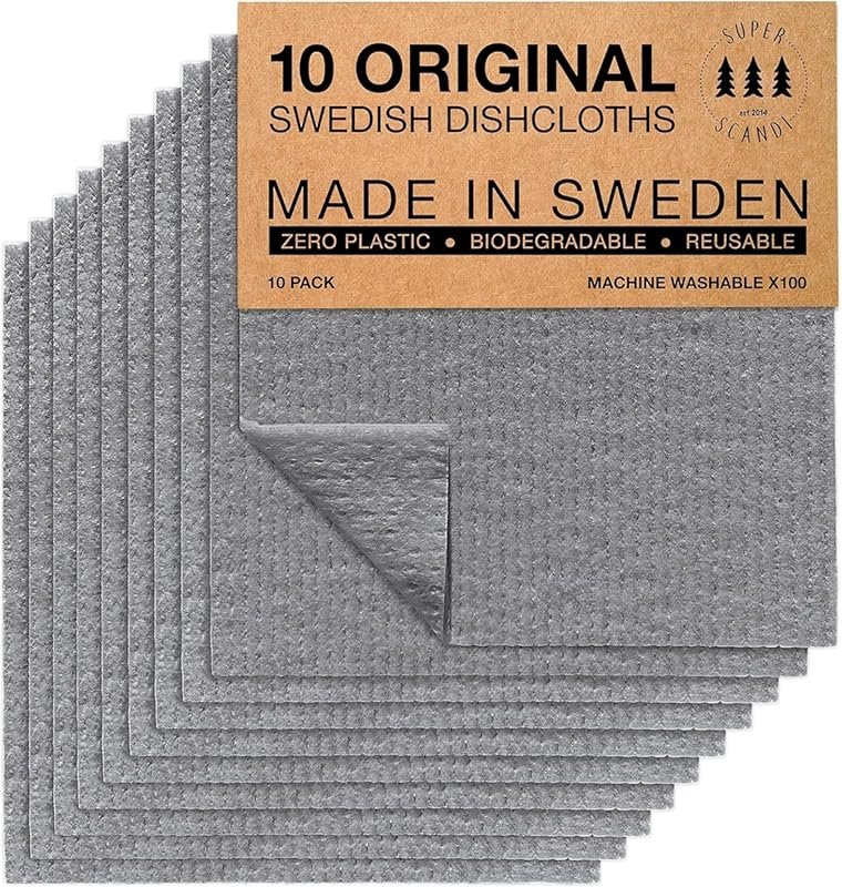 SUPERSCANDI 10-Pack Biodegradable Compostable Reusable Paper Towels fo