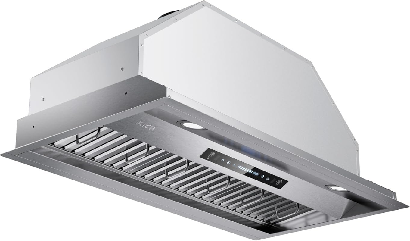 IKTCH 36‑Inch Built‑In/Insert Range Hood – 900 CFM, Convertible Ducted